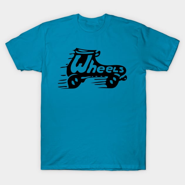 Retro Wheels Roller Skating in Vintage Durham NC T-Shirt by Contentarama